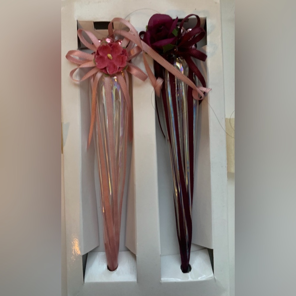 KURT ADLER - Vintage Teardrop Blown Glass Christmas Ornaments